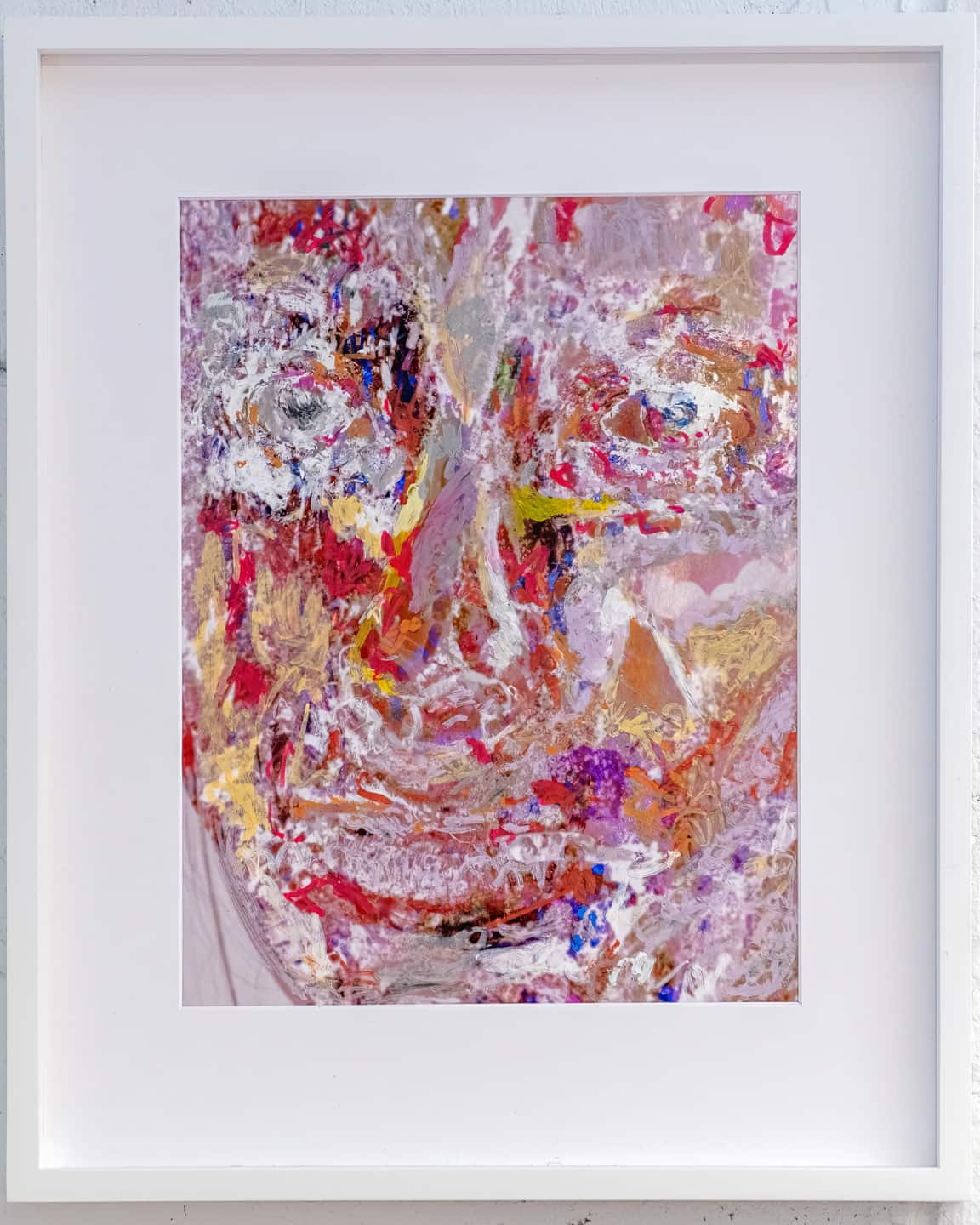 <u>Alex Fischer</u>, <em>Beside Two Hemispheres Called A Brain</em>,  2022-190720 oil pastel on digital  giclee framed