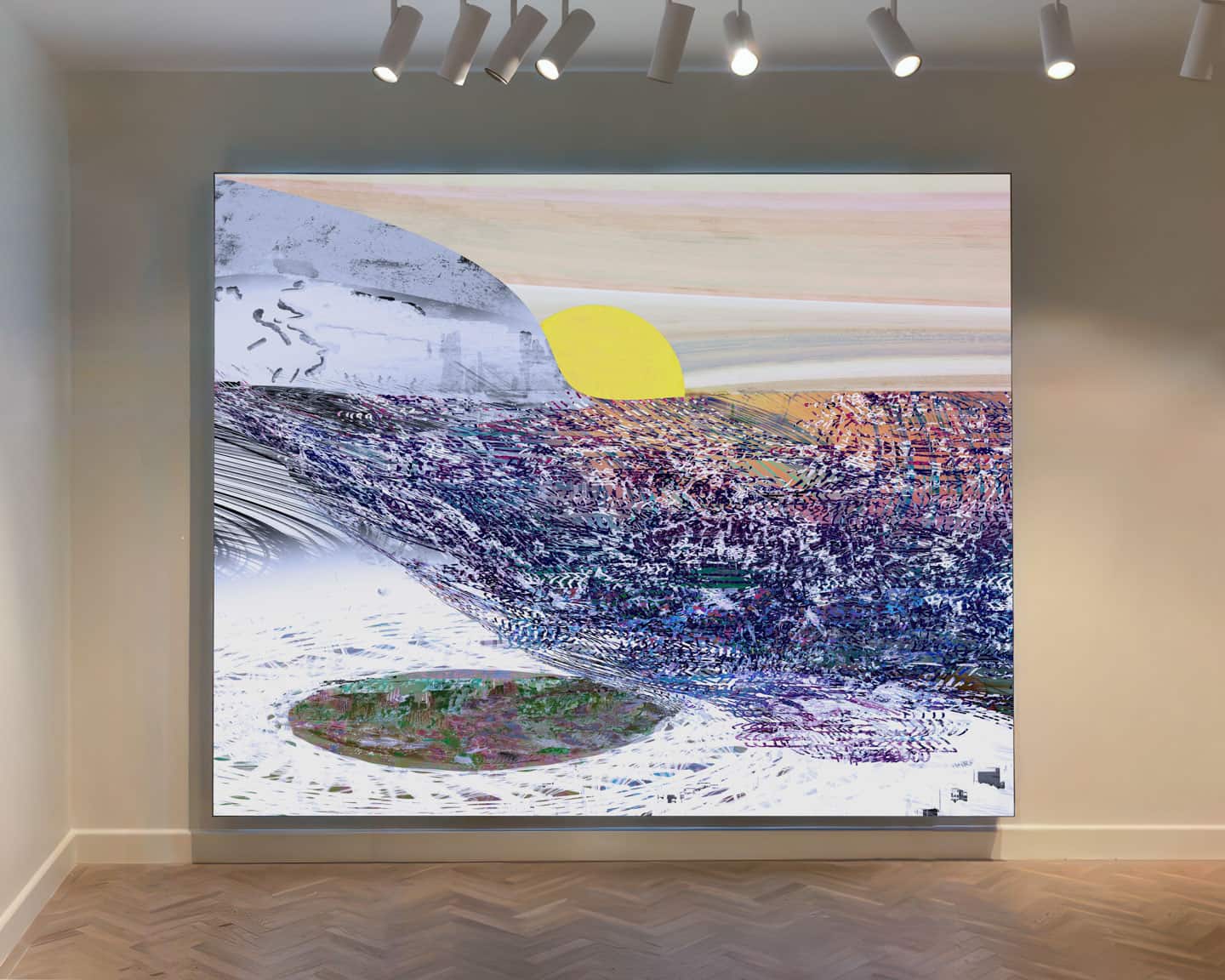 <u>Alex Fischer</u>, <em>Lemon Tea</em>, 2023, 96 × 120 inch digital light box