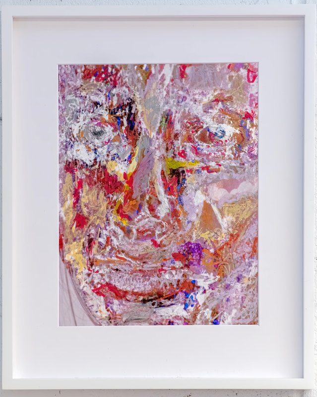 Alex Fischer, Beside Two Hemispheres Called A Brain, 2022-190720 oil pastel on digital giclee framed, 22000×17838px, 74×60″, 1881×1526㎜ print