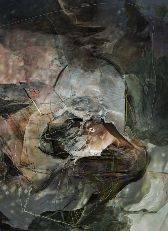 untitled (250518) (alternate), 2025, 32 × 44 in, mixed media