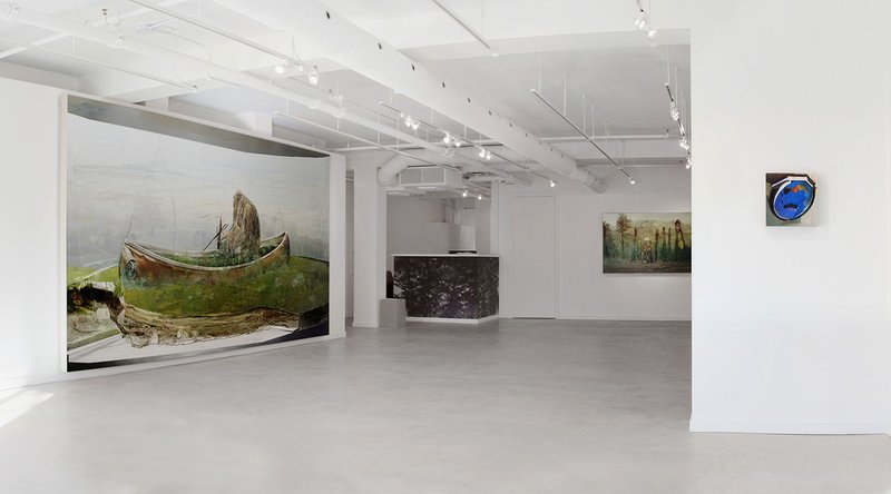 Straw Man (alternate), 2011, 96 × 180 × 0.5 in, matte giclée print