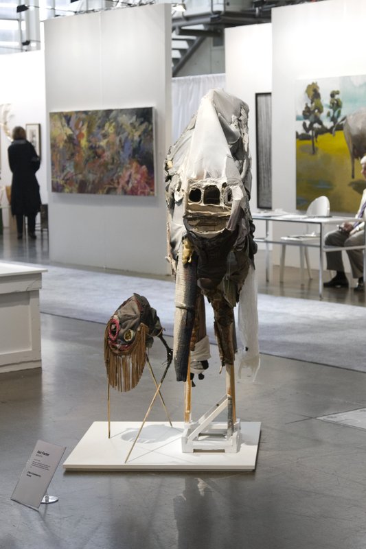 Body of Eris (alternate), 2010, 74.02 × 17.99 × 47.99 in, wood, paper, canvas, fabric clothing, sequins, wire, steel, caulk, plastic, thread, glue, acrylic paint, spray paint, foam insulation, and other found objects