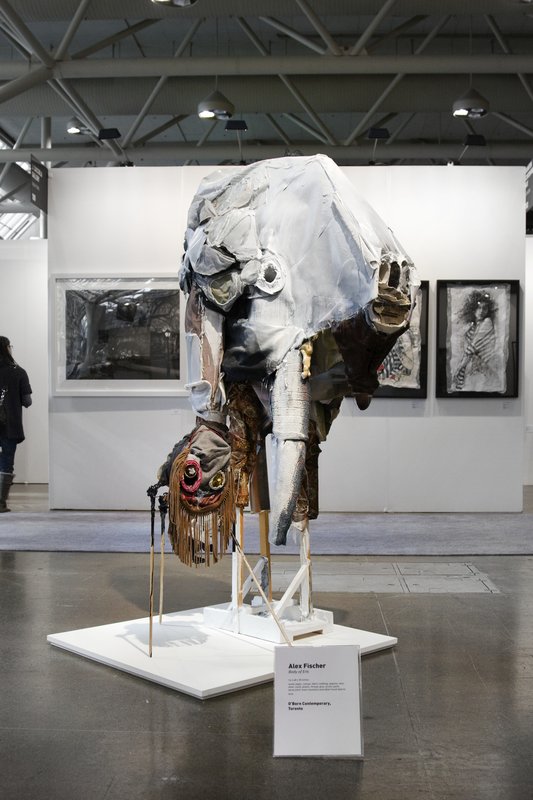 Body of Eris (alternate), 2010, 74.02 × 17.99 × 47.99 in, wood, paper, canvas, fabric clothing, sequins, wire, steel, caulk, plastic, thread, glue, acrylic paint, spray paint, foam insulation, and other found objects