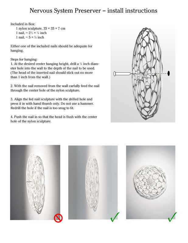 Nervous System Preserver (alternate), 2013, 14.02 × 14.02 × 2.01 in, nylon sculpture