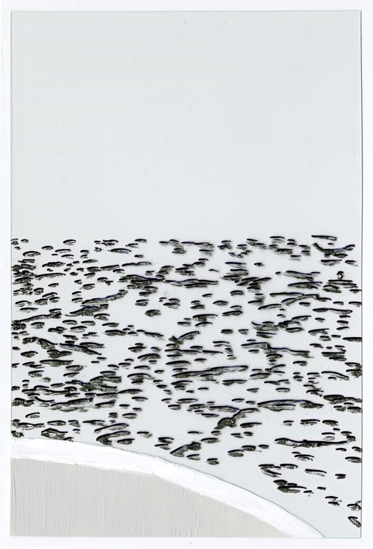 VII 6000 I11, 2015, 6 × 4 in, acrylic on transparent acrylic