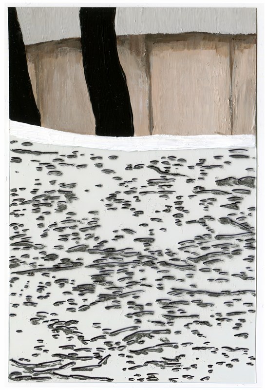 VII 6000 J10, 2015, 6 × 4 in, acrylic on transparent acrylic