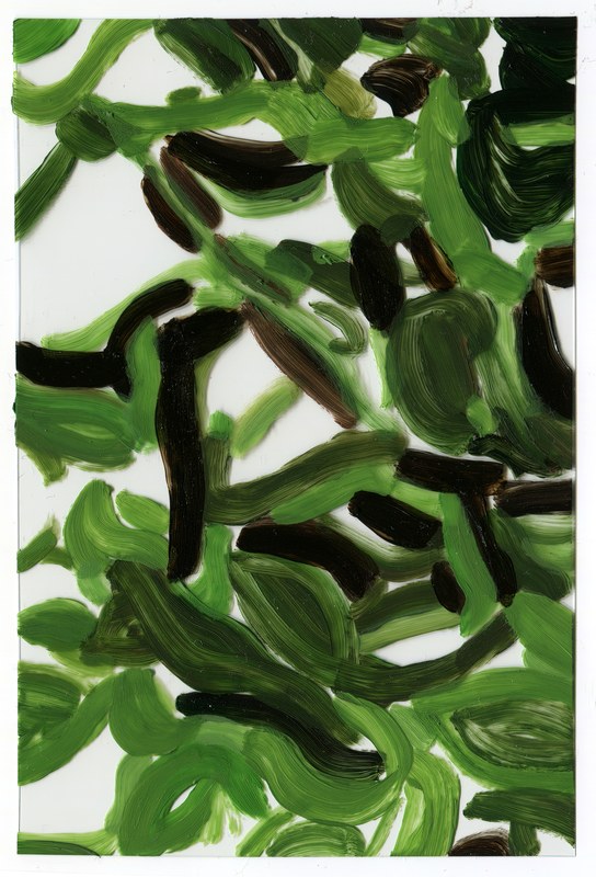 VII 6000 C2, 2015, 6 × 4 in, acrylic on transparent acrylic