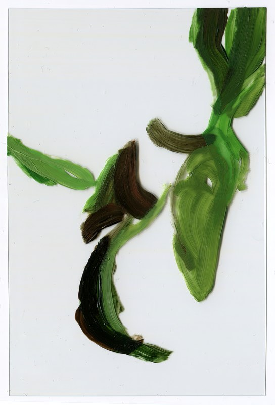 VII 6000 C5, 2015, 6 × 4 in, acrylic on transparent acrylic
