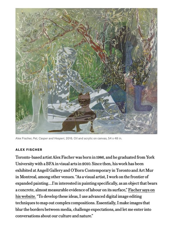 Alex Fischer, 2016 15 Artists are Finalists in RBC Canadian Painting Competition, 2016