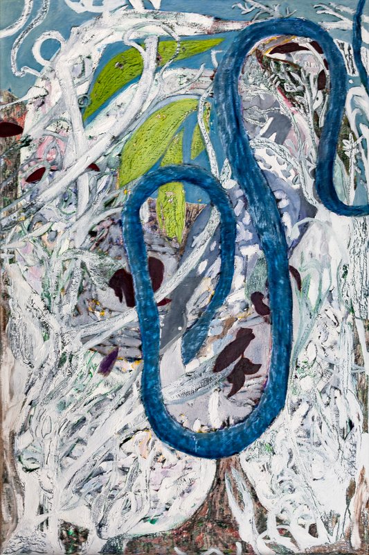 Tangled Bank, 2017, 36 × 24 × 1 in, mixed painting