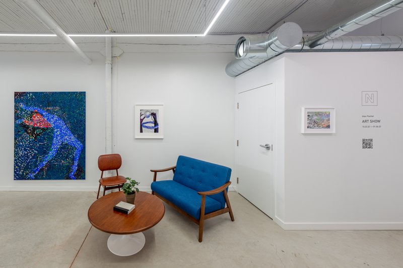 Alex Fischer, Art Show NAMARA projects 03 Dive +Beside Two Hemispheres Called A Brain +Tropical Toll documentation, 2022