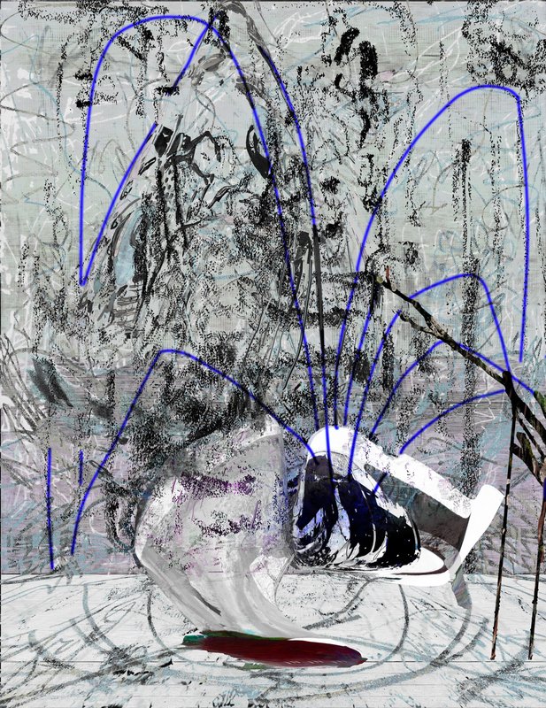untitled (250518) (alternate), 2025, 32 × 44 in, mixed media