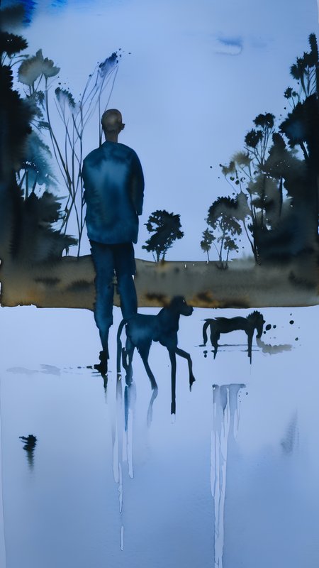 untitled (250518) (alternate), 2025, 32 × 44 in, mixed media