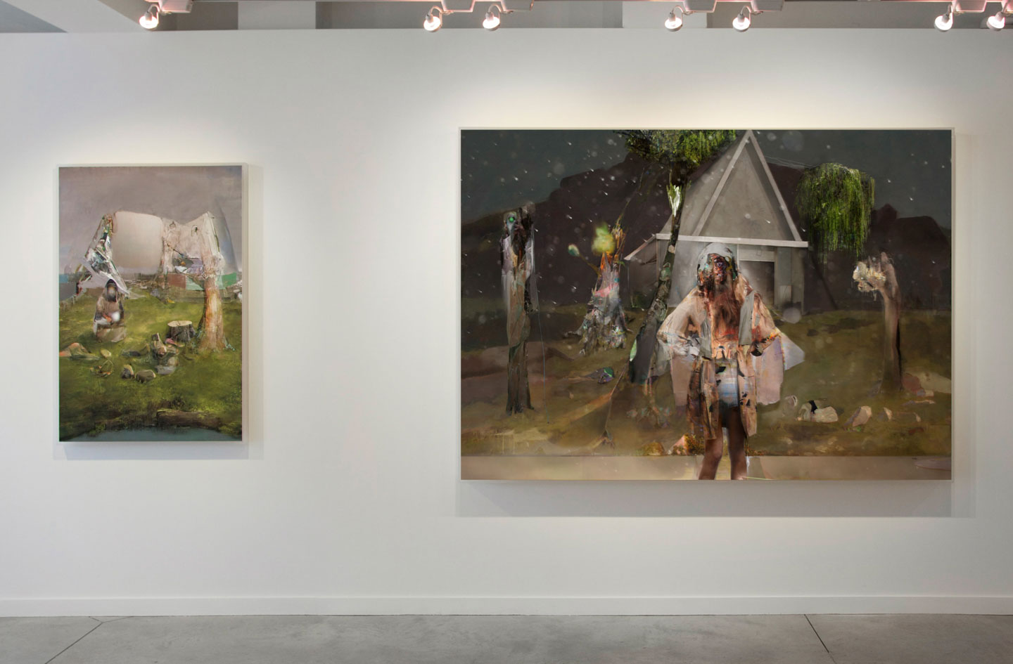 Alex Fischer, (LEFT) The Invisible Man Returns, 2010. (RIGHT) Cookes Cape, 2010 installed in 'Smarter Today' at O'Born Contemporary