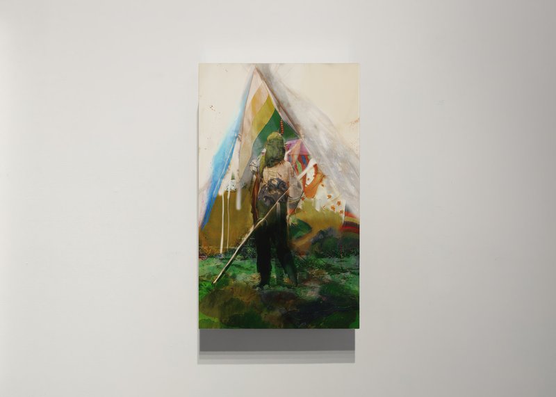 2012-05-09 install Blackfoot detail Alex Fischer, Beyond The Fall, Galerie BAC, Montréal, Canada