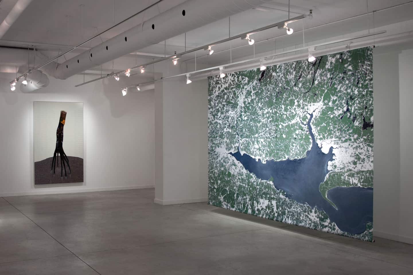 Alex Fischer, LEFT: Mangrove Down, 2013. RIGHT: Mouth, 2012 install at Dry Pixels and Wet Molecules, O'Born Contemporary Alex Fischer, LEFT: Mangrove Down, 2013. RIGHT: Mouth, 2012 install at Dry Pixels and Wet Molecules, O'Born Contemporary