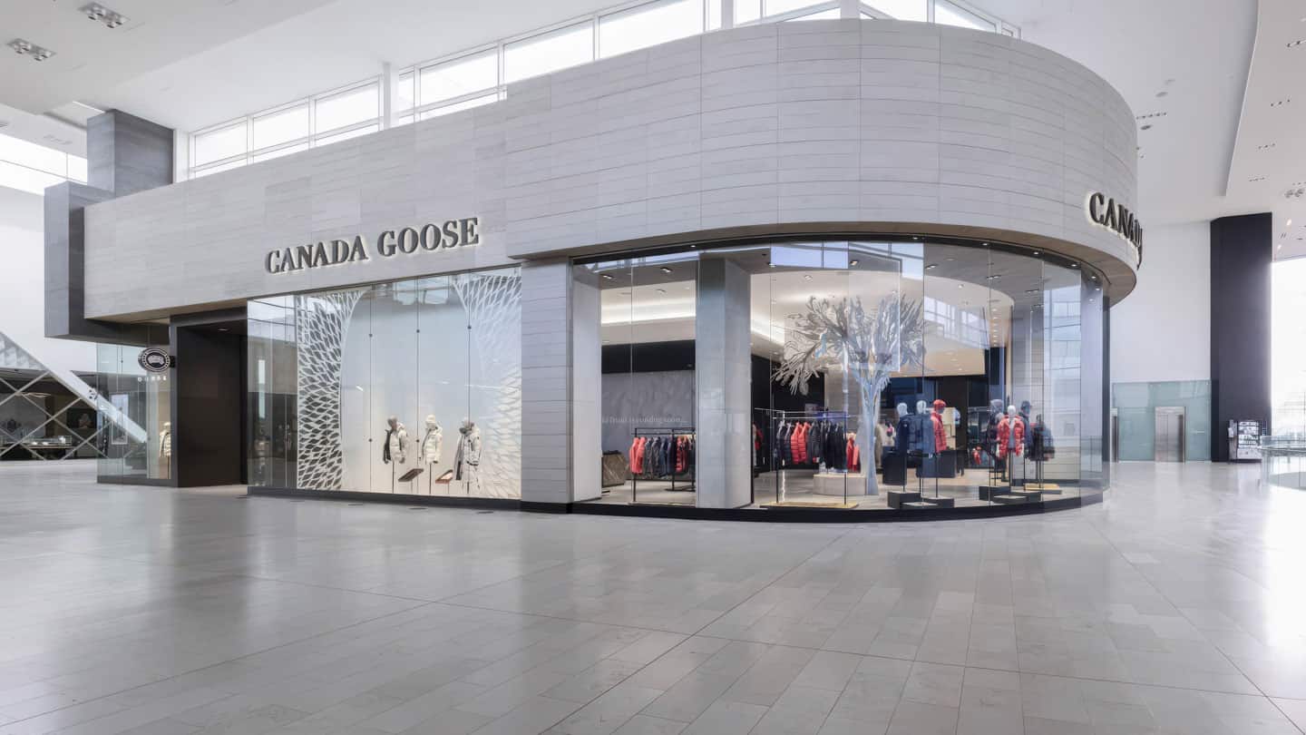 Alex Fischer &amp; Qavavau Manumie, Story Tree, 2020, in situ Canada Goose, Yorkdale Mall, Toronto, Canada