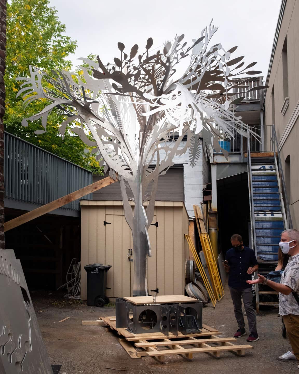Story Tree, 2020, work in progress (Steve Ferrara of 'Well and Good' &amp; William Huffman of 'West Baffin Eskimo Cooperative')