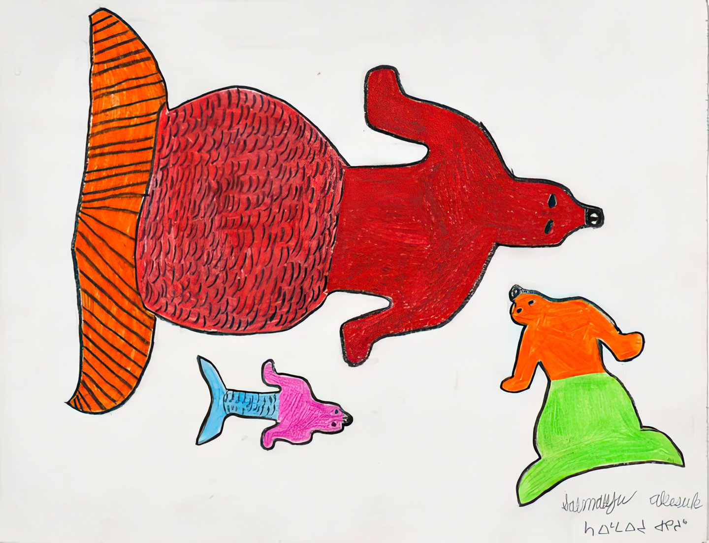 Saimaiyu Akesuk, untitled 198-0027, 2023 11&frac23;&times;14⅚ in coloured pencil and Ink