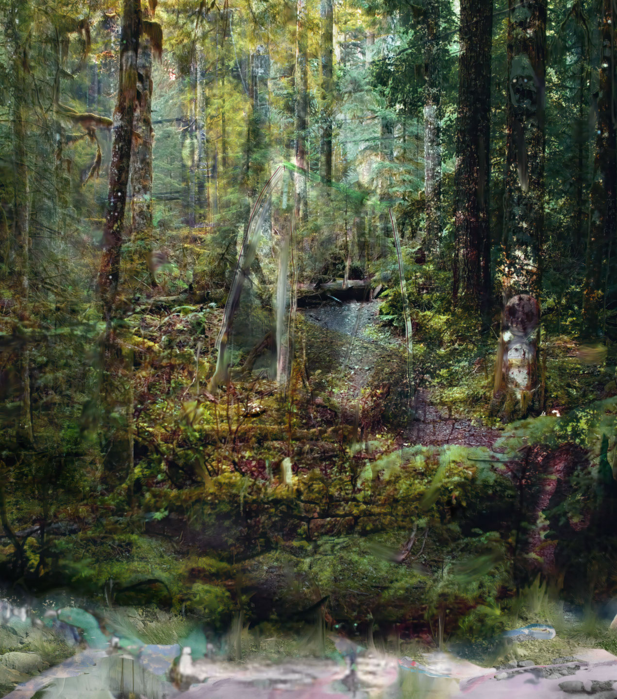 Alex Fischer, Untitled Greens, 2023 96&times85&frac12; in lightjet lightbox